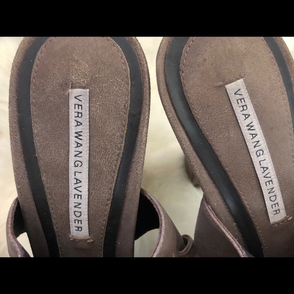 VERA WANG Lavender Tan Platform Sexy Ankle Tie Leather Sandal Heels 9 - Picture 7 of 7